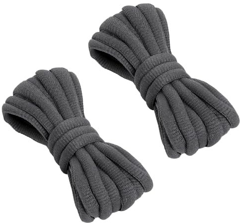 VSUDO 130 cm Cordones Gris Oscuro Ovalados para Zapatillas, Cordones Zapatillas Gris Oscuro de Baloncesto, Oval Dark Gray Shoe Laces, Cordones de Zapatos Gris Oscuro (1 Par-Gris Oscuro-130cm)