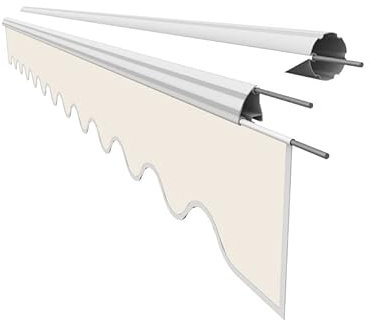 Leudus Markisen Volant Markisenbespannung Sonnenschutz Ersatzstoffe 3.83m*23cm SPD001 Sonnenmarkise fertig genäht