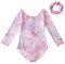 SEAUR - Kinder Turnanzug Mädchen Gymnastikanzug Langarm Kleinkind Trikot Gymnastik Tanzen Kleidung Ballet Yoga Kleid Klassisch 3-12 Jahre - 3-4 Jahre - Schmetterling Muster