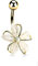 Treuheld® Bauchnabelpiercing mit Blume - Gold - Kristall Blüten Edelstahl Bauchnabel Bananen Piercing - Bananabell