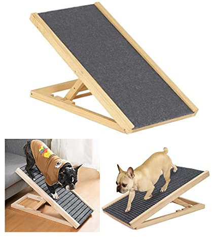 70CM Folding Dog Ramp for Car, Wood Heavy Duty Cat Step Ramp Step Portable Pet Stair Ladder, Lightweight Dog Ramp for Bed, Small Pet Ladder with Non-slip Surface for Travel, Car, Van, Trunk