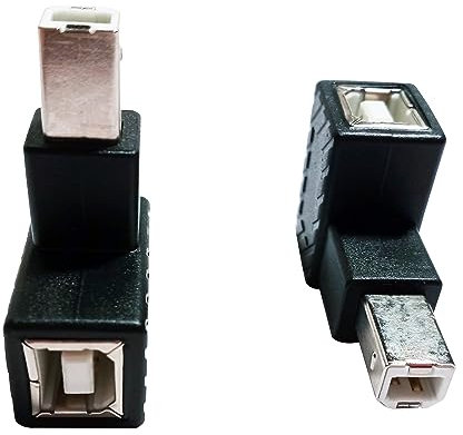 SHANFEILU 90 Degree USB 2.0 Type B Printer Adapter,USB 2.0 B Male to Type B Female UP Angle Print and Data Transfer Extension Connector for Printer Scanner Fax HDD 2 pcs