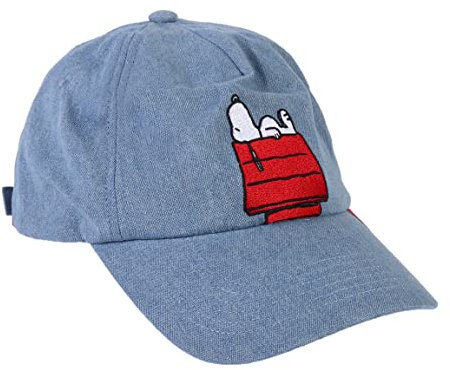 Kappe mit Gewölbtem Schirm Snoopy - Blau - Für Erwachsene Passend - Mit Gesticktem Figurendetail - Cap mit Verstellbarem Rückenverschluss - Original Produkt in Spanien Designed