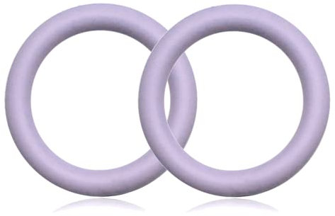 Ganzoo O-Ring Metall für Hunde-Leine, 20mm Innen-Durchmesser, 2 Stück, Zinkring mit Silikon-Beschichtung, nicht rostend, Rund-Ringe für Paracord 550 Halsband, Handtasche, Metallring, Farbe Pastelllila