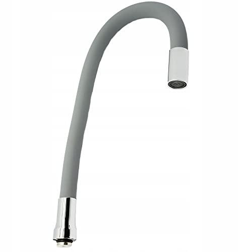 AquaParts Flexibler HU-Auslauf S-Auslauf | 3/4 | Grau | Anschluss| Standventil | Schwenkauslauf | Waschtischarmatur | Wasserhahn für Küchen-Armaturen