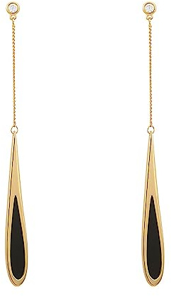 Miancheng 925 Sterling Silber Sehr Lange Ohrringe Gold,Schwarze Tropfen Anhänger Lange Ohrringe für Damen,Mädchen