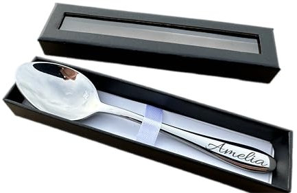 Personalised Stainless Steel Teaspoon with Laser Engraving - Engraved Teaspoon for Mom, Dad, or Any Special Occasion | Durable, Long-Lasting Design | Dishwasher Safe