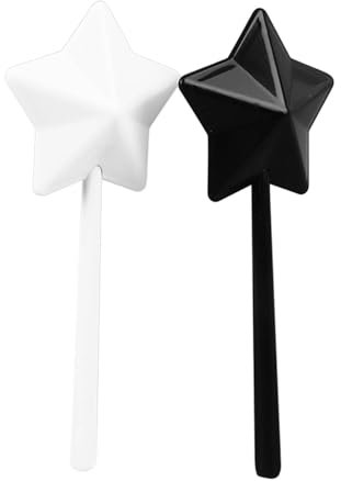 2 Uds Varita Forma Salero Pimentero Estrella Palo Fiesta Especias Palo Botella Negro Plástico Lindo Suministros Dispensador Estrella Salero