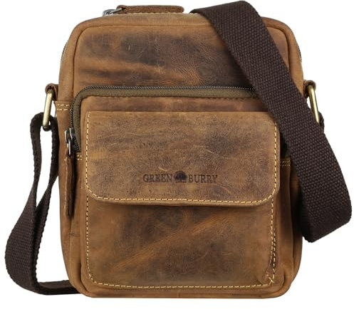 Greenburry Vintage Travel Umhänger Ledertasche braun