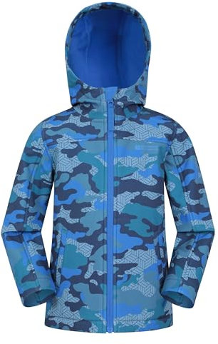 Mountain Warehouse Exodus Kids Hooded Softshell Jacket Cobalt (05) 13y