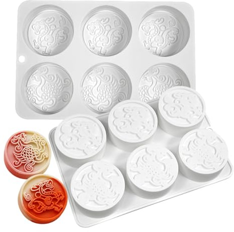 TUKE Silicone Mold Dragon and Phoenix Non-Stick Food Grade Silicone Molds for Chocolate, Candy, Jelly, Ice Cube, Cupcake Baking Mould, Muffin Pan (Dragon Phoenix G)