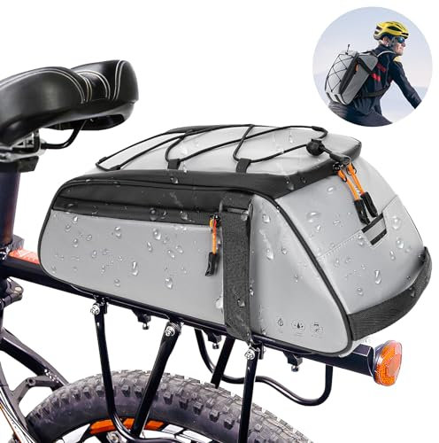 Byjogger Fahrradtaschen Tasche 10L fahrradtaschen für gepäckträger, Radfahren Gepäckträgertaschen Rucksack für männer, wasserdicht voll reflektierend Fahrradtasche Fahrradzubehör