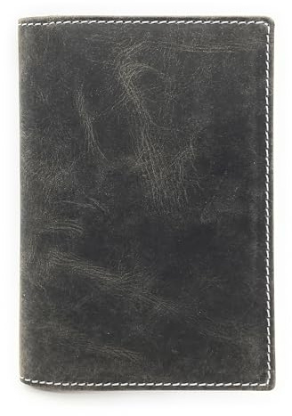 Lemasi echt Leder Etui Hülle Dokumenten Mappe für Angelschein, Schwerbehindertenausweis, Reisepass, Waffenschein, Jagdschein, Impfausweis usw. (grau ohne Prägung)