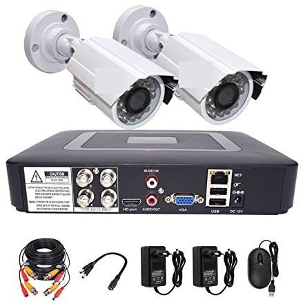 Kamerasicherheitssystem, DVR CCTV Überwachungskamerasystem 2 STÜCKE Kamera AHD Analog Kit HD 720P/1080P Metallkugel Wasserdichtes Videoüberwachungsset Videoüberwachungsset (Color : 720P Camera, Size