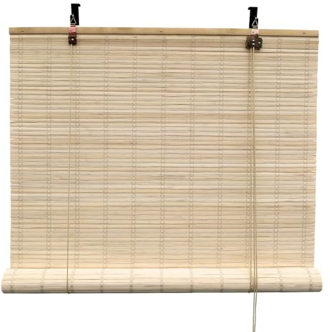 BambusChef® Bambusrollo Sem 120 x 160 cm Natur - Sichtschutz Rollo für Fenster und Türen, Raffrollo Bambus inkl Montagematerial, Nachhaltiges Holzrollo aus Bambus