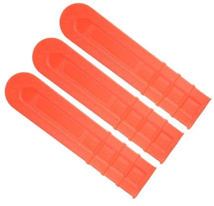 PATIKIL 18 Inch Chainsaw Bar Cover, 3Pcs Chainsaw Scabbard Plastic Durable Chain Saw Bar Protective Cover for Garden Accessories Replacement, Orange