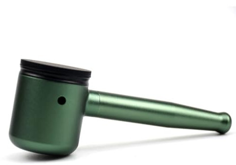 Premium Pur-Pfeife | CNC Aluminium | 1g Kapazität - 3-teilig | | Leichte Reinigung| Pfeife Smoking Pipe Rauchen | Gebrauch von Tabakwaren (Grün)