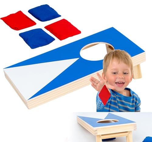 Cornhole Boards Corn Hole Spiel, Cornhole Board Set für Kinder | Tragbares Cornhole-Spielset,Interaktives Eltern-Kind-Spielzeug, kleines Sandsack-Tisch-Cornhole-Spiel