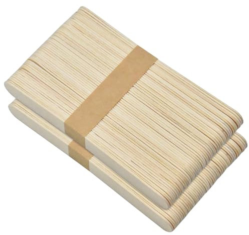 Volumoon 100 Pz 15 x 1.8 cm Palos de Madera para Helado, Palitos de Madera Natural para Manualidades, Palos Polo para Manualidades Niños, Hacer Paletas y Helados