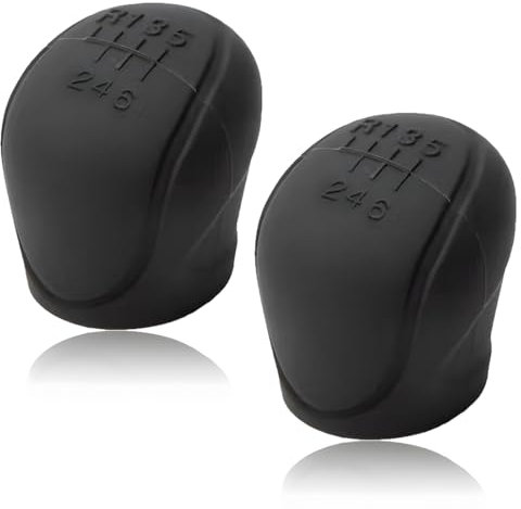 EIHI 2 pomos de Palanca de Cambios de 6 velocidades, Funda Palanca Cambio de Marchas, Funda de Silicona TPU para pomo de Cambio Manual automático de Coche, Color Negro