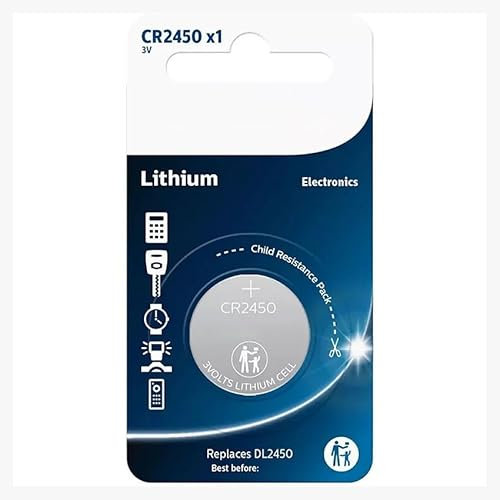 Batterie au Lithium 3 V 2450 X1, modèle Marca, idéale pour Les appareils électroniques, Haute efficacité et Longue durée de Vie, Parfaite pour remplacer Les Piles de Montres et Autres appareils.