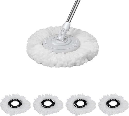 Microfiber Spin Mop Head Replacement - 4PCS Universal Mop Refill Heads for 360 Magic Rotating, Compatible with Wet and Dry Mopping