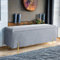 Harveys Living Ottoman Storage Box - Engineered Wood Luxurious Plain Plush Velvet Ottoman Storage Bench (Silver, Plain)