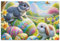 500-teiliges Puzzle, Osterhasen und Eier, Dekoration, Puzzle-Spiel, Wandkunstwerk für Erwachsene, Teenager, 52,1 x 37,8 cm (L x B)