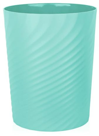 Sinoba Papierkorb 8008 Mülleimer Abfalleimer Papiereimer Kunststoff ideal für Kinderzimmer Büro Küche Höhe 32 cm 12L (Mintblau)