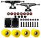 Aymzbd Longboard Skateboard Trucks Combo 51 Mm Räder, Lager, Riser Pad Und Hardware Geräte für Longboard, Gelb
