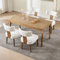 Chummaven Modern Esszimmerstühle 4er-Set Mid-Century, Ergonomische Leinenstühle mit Polsterung Massivholzbeinen, Akzentstühle für Esszimmer, Küche, Wohnzimmer und Schminktisch, Weiß