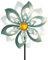 Windrad Garten Metall, 70 cm Gartendeko Retro Edelsteine Windmühle, Vogelabwehr Windräder für Außen, Windspiele für Draußen Stehend, Stille Windräder Kinder Gartenstecker für Balkon, Terrasse (Grün)
