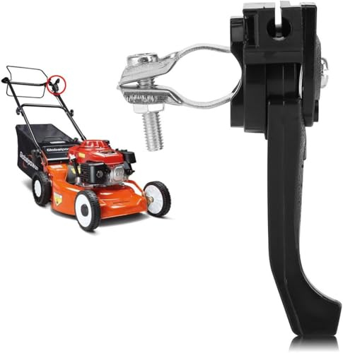 Nikou Universal Rasenmäher Gashebel mit Schraube fit für 23~27mm Lenker, Rasenmäher Steuerteil Ersatzteile für Lawnmower Garten Landwirtschaft (Schwarz)