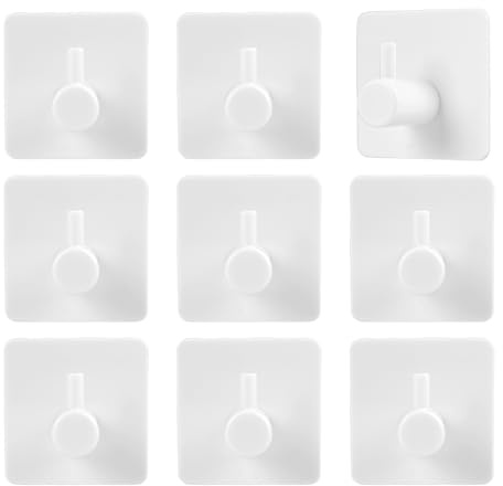 EceoThsy Crochets Muraux Auto, Adhésifs Sans Perçage, Set De 8 En Blanc Crochets En Plastique Résistants À L’Eau Avec Une Capacité De Jusqu’à Pour Serviettes, Vêtements Et Accessoires 