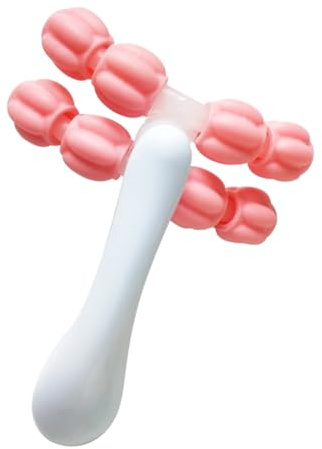 Y-förmige Massagerolle mit 8 Kugeln für Arme und Beine | Kunststoff, Ergonomisches Design mit Angenehmem Griff, Multifunktional, Rosa, für Fitness und Gesundheit