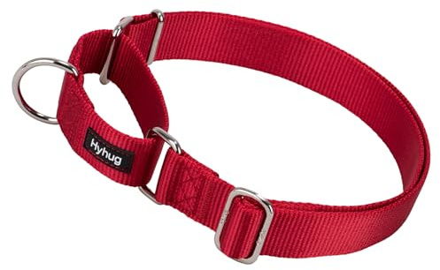 Hyhug Martingale Collar for Dogs, Extra Large Red, Escape Proof | Heavy-duty no-pull nylon, secure fit for strong dogs. Great for training walks and park outings. Durable & easy adjust