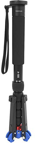 Keenso Durable A555+M-2 Camera Monopod with 6 Sections, Portable Telescopic Monopod Tripod for Travel Photography, Ergonomic Design for Photographers, Black