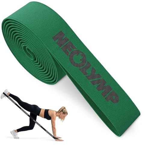 NEOLYMP Fitnessband mit Schlaufen – Premium Fitnessbänder Stoff für Krafttraining zuhause – Widerstandsbänder Krafttraining mit Griff & Level System – Resistance Bands (Fitnessband normal)