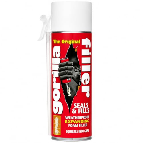 Gorilla Expanding Foam Filler 500ml – Weatherproof Gap Filler & Sealant for Filling, Sealing & Insulating Gaps, Cracks, Cavities & Holes, Strong Adhesion, Indoor & Outdoor Use (1)