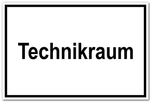 Zutrittsschild - Technikraum - Aluminium Selbstklebend - 20 x 30 cm
