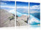 Pixxprint Küste in Norwegen, Leinwandbild 3 Teilig, Gesamtmaß: 120x80cm, Wandbild, Dekoration, fertig gespannt, Kein Poster