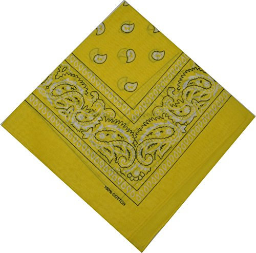 Bandana Halstuch Bikertuch Nickituch Kopftuch Baumwolle Mundschutz Piratentuch Gelb