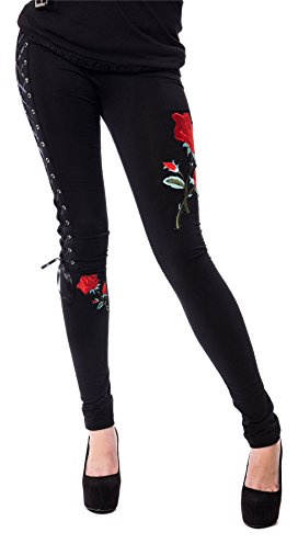 Vixxsin Rose Corset Legging Frauen Leggings schwarz Romantik