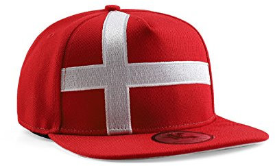 Underground Kulture Denmark Red Adjustable World Cup Euros Flat Peak Snapback Hat Baseball Cap