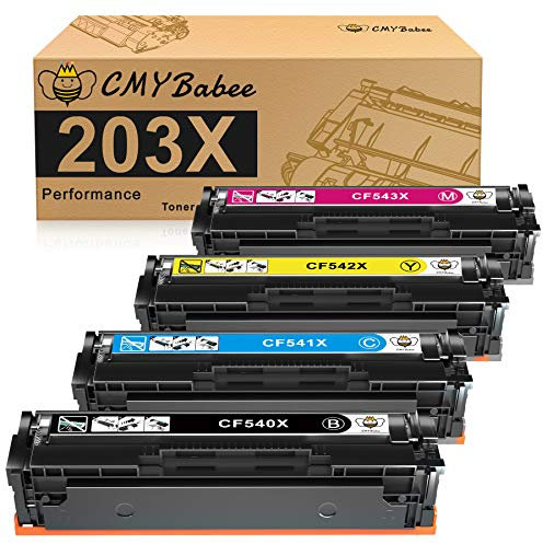 CMYBabee 203X Kompatibel für HP M281fdw Toner, Kompatibel für HP 203X Toner Color Laserjet Pro MFP M281fdw M254dw M281fdn M254nw M280nw M281cdw M254dn M281 M254 M280 CF540X CF540A (4 Pack)