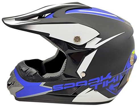 Woljay Motoradhelme Motocross Helm Cross ATV BMX Erwachsene (XXL, Blau)