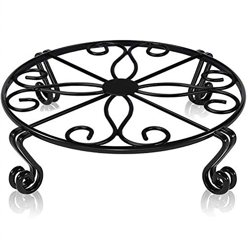 Supporto per piante nero per vaso da fiori Supporto in vaso resistente per interni ed esterni in metallo antiruggine contenitore da giardino rotondo supporto per fioriera bronzo, supporto per zucca