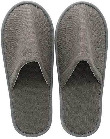 Uni-Wert 10 Paia di Pantofole USA e Getta Unisex Pantofole Spa Soffici Ciabatte Antiscivolo con Punta Chiusa Pantofole per Viaggi Casa Hotel Centro Benessere Ospiti
