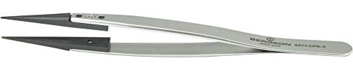 Bergeon 6571-CPR-3 Kornzange, Pinzette, für Kleinteile, Uhrenreparatur, mit angesetzten Enden, Uhrmacherwerkzeug