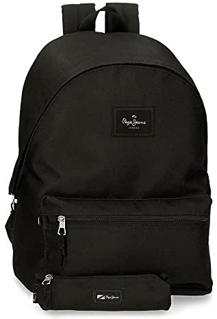 Pepe Jeans Aris Laptop-Rucksack 15,6 + Schul-Bleistiftmappe Schwarz 31x44x17,5 cms Polyester 0 23.87L